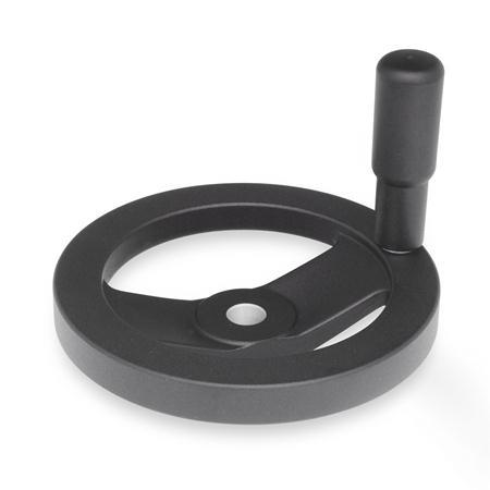 Otto Ganter Handwheel Matt Black Plastic Coated, GN 324